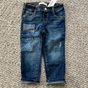 NWT GYMBOREE STRETCH DENIM SKINNY JEANS PAISLEY PATCH 2T NEW